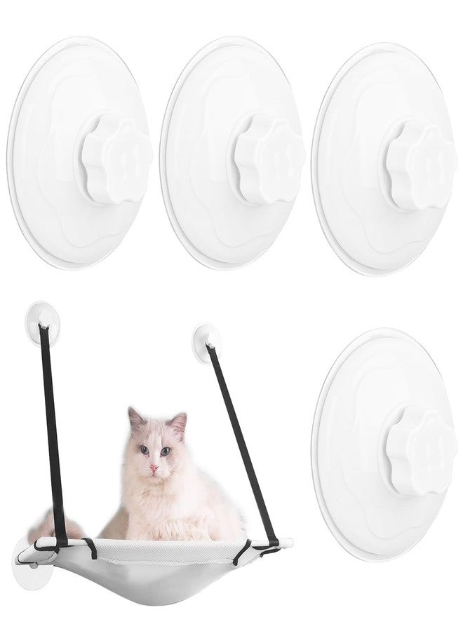 AccEncyc Thick Suction Cup Cat Perches 4Pcs Cat Hammock Replacement Screw Suction Cups for Window Seat - Image 1